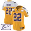 Women’s Vikings Bud Grant Patch Classic Limited Jersey V3 – All Stitched – Gold Alternate – Harrison Smith