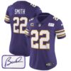 Women’s Vikings Bud Grant Patch Classic Limited Jersey – All Stitched – Purple – Harrison Smith