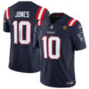 New England Patriots #10 Mac Jones Navy 2023 FUSE With John Madden Patch Vapor Jersey