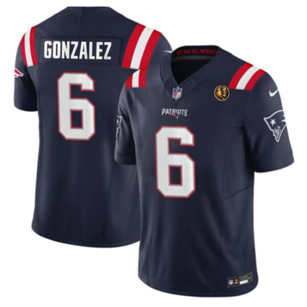 New England Patriots #6 Christian Gonzalez Navy 2023 FUSE With John Madden Jersey