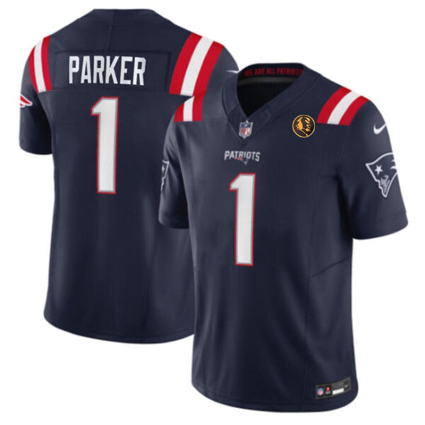New England Patriots #1 Devante Parker Navy 2023 FUSE With John Madden Jersey