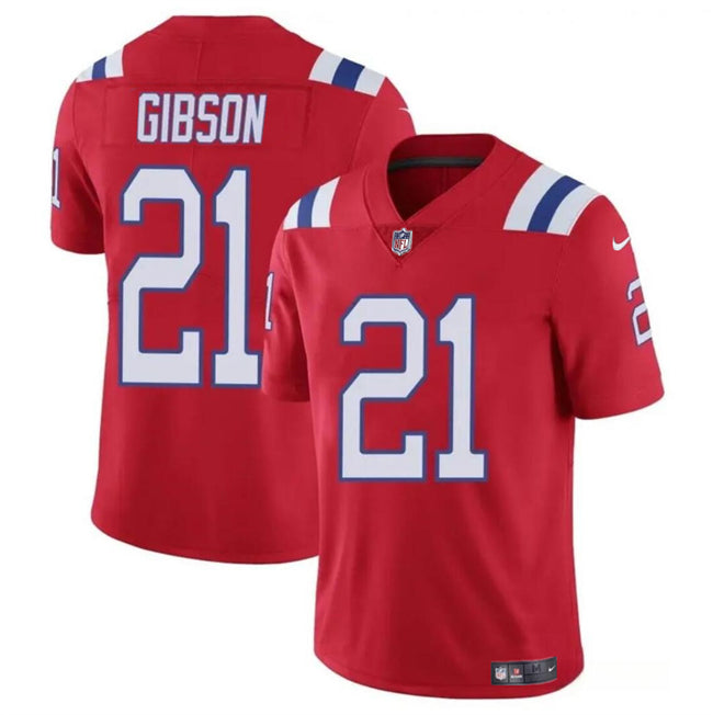 New England Patriots #21 Antonio Gibson Red Vapor Limited Stitched Football Jersey