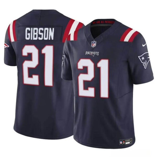 New England Patriots #21 Antonio Gibson Navy 2023 FUSE Vapor Limited Stitched Jersey