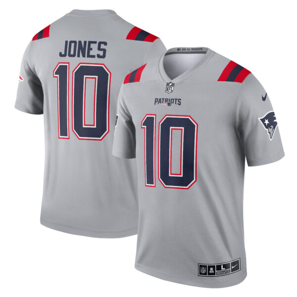 Mac Jones New England Patriots Nike Inverted Legend Player Performance Top Gray