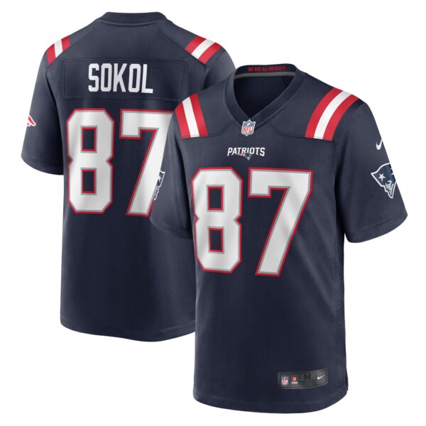 Matt Sokol New England Patriots Nike Game Player Jersey Navy