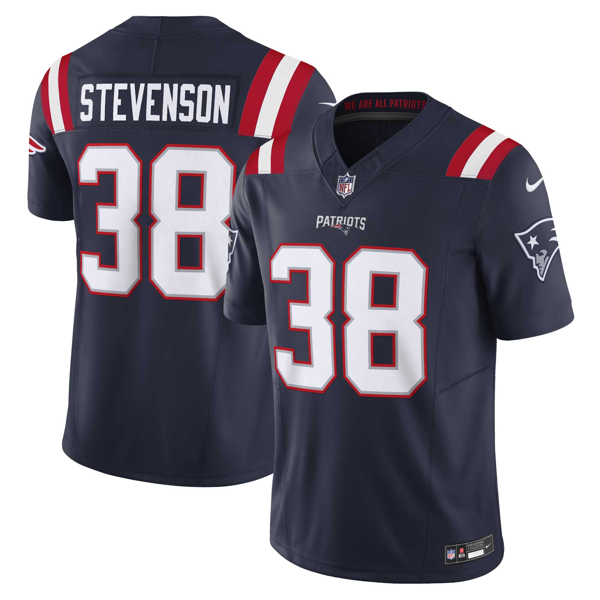 Rhamondre Stevenson New England Patriots Nike Vapor FUSE Limited Jersey Navy
