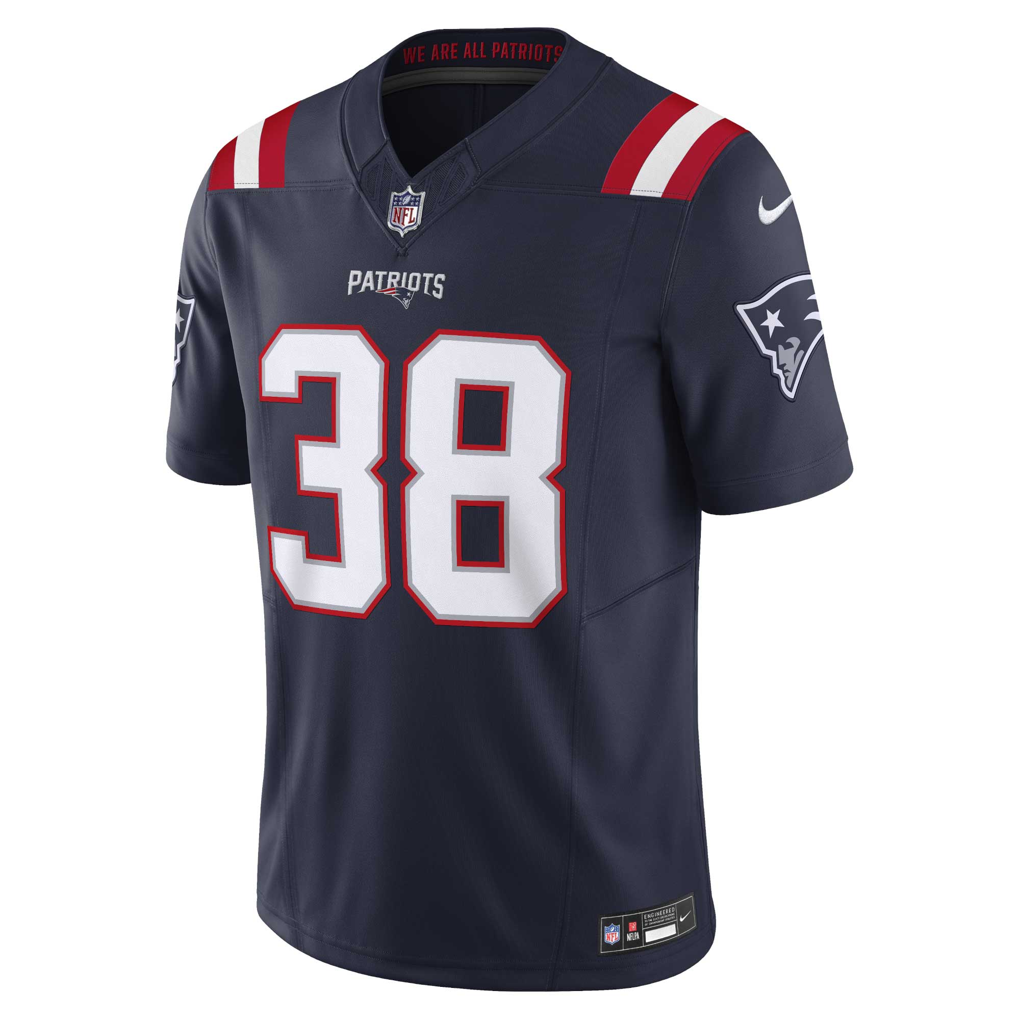Rhamondre Stevenson New England Patriots Nike Vapor FUSE Limited Jersey Navy - Image 2