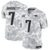 New England Patriots #7 Jacoby Brissett 2024 FUSE Arctic Camo Salute To Service Limited Football Stitched Jersey
