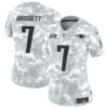 Women New England Patriots #7 Jacoby Brissett 2024 FUSE Arctic Camo Salute To Service Limited Football Stitched Jersey
