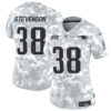 Women New England Patriots #38 Rhamondre Stevenson 2024 FUSE Arctic Camo Salute To Service Limited Football Stitched Jersey