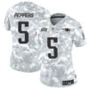Women New England Patriots #5 Jabrill Peppers 2024 FUSE Arctic Camo Salute To Service Limited Football Stitched Jersey