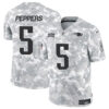 New England Patriots #5 Jabrill Peppers 2024 FUSE Arctic Camo Salute To Service Limited Football Stitched Jersey