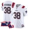 Men’s Patriots Massachusetts Patch Vapor Jersey – All Stitched – White – Rhamondre Stevenson
