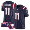 Men’s Patriots Massachusetts Patch Vapor Jersey – All Stitched – Navy – Julian Edelman