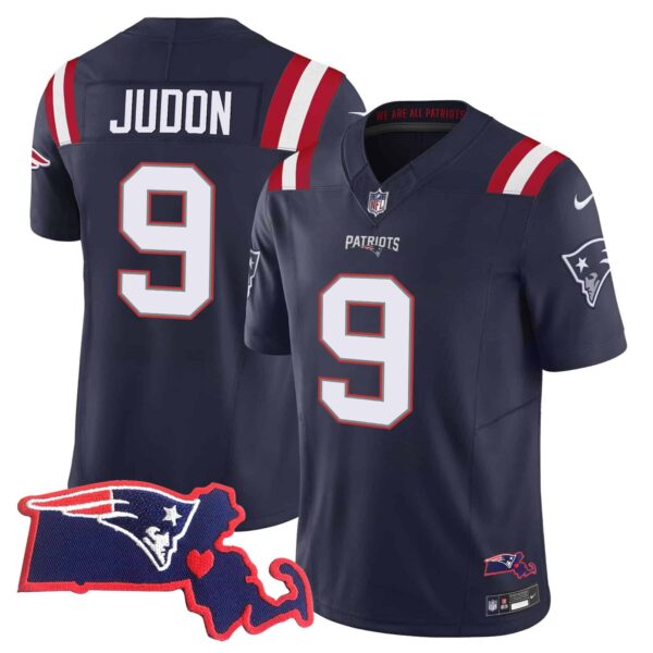 Men’s Patriots Massachusetts Patch Vapor Jersey – All Stitched – Navy – Matthew Judon