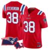 Men’s Patriots Massachusetts Patch Vapor Jersey – All Stitched – Red – Rhamondre Stevenson