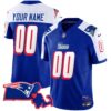 Patriots Massachusetts Patch Vapor Custom Jersey – All Stitched – Youth – 1996 Alternate