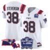 Women’s Patriots Bill Belichick 6x Champions Patch Vapor Jersey – All Stitched – White – Rhamondre Stevenson