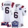 Women’s Patriots Bill Belichick 6x Champions Patch Vapor Jersey – All Stitched – White – Bill Belichick