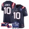 Women’s Patriots Bill Belichick 6x Champions Patch Vapor Jersey – All Stitched – Navy – Mac Jones