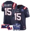 Women’s Patriots Bill Belichick 6x Champions Patch Vapor Jersey – All Stitched – Navy – Ezekiel Elliott
