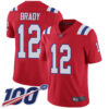 Patriots #12 Tom Brady Red Alternate Men’s Stitched Football 100th Season Vapor Limited Jersey