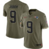 Men’s New England Patriots #9 Matt Judon 2022 Olive Salute To Service Limited Stitched Jersey