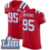 #95 Elite Derek Rivers Red Nike NFL Alternate Men’s Jersey New England Patriots Vapor Untouchable Super Bowl LIII Bound