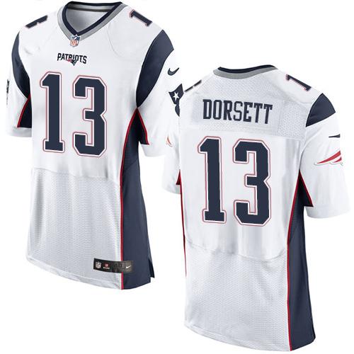 Nike New England Patriots #13 Phillip Dorsett White Men’s Stitched NFL Elite Jersey