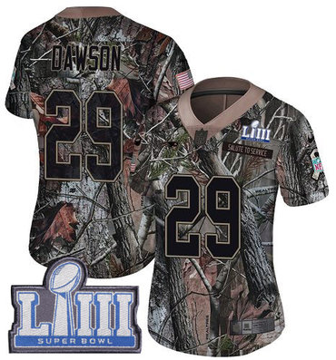 Women’s New England Patriots #29 Duke Dawson Camo Nike NFL Rush Realtree Super Bowl LIII Bound Limited Jersey