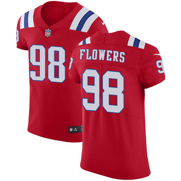 Men’s Nike New England Patriots #98 Trey Flowers Red Alternate Stitched NFL Vapor Untouchable Elite Jersey