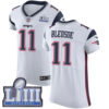 Men’s New England Patriots #11 Drew Bledsoe White Nike NFL Road Vapor Untouchable Super Bowl LIII Bound Elite Jersey