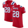 Men’s Nike New England Patriots #28 James White Red Alternate Stitched NFL Vapor Untouchable Elite Jersey