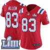 #83 Limited Dwayne Allen Red Nike NFL Alternate Women’s Jersey New England Patriots Vapor Untouchable Super Bowl LIII Bound