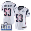 #53 Limited Kyle Van Noy White Nike NFL Road Women’s Jersey New England Patriots Vapor Untouchable Super Bowl LIII Bound