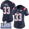 #33 Limited Jeremy Hill Navy Blue Nike NFL Women’s Jersey New England Patriots Rush Vapor Untouchable Super Bowl LIII Bound