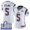 #5 Limited Danny Etling White Nike NFL Road Women’s Jersey New England Patriots Vapor Untouchable Super Bowl LIII Bound
