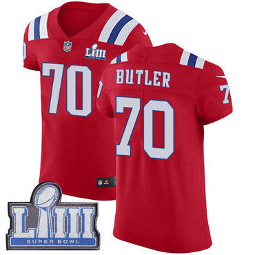 #70 Elite Adam Butler Red Nike NFL Alternate Men’s Jersey New England Patriots Vapor Untouchable Super Bowl LIII Bound