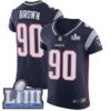 #90 Elite Malcom Brown Navy Blue Nike NFL Home Men’s Jersey New England Patriots Vapor Untouchable Super Bowl LIII Bound