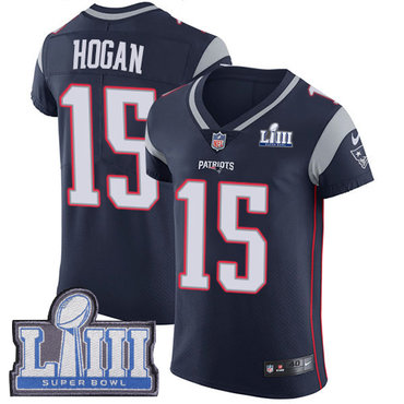 Men’s New England Patriots #15 Chris Hogan Navy Blue Nike NFL Home Vapor Untouchable Super Bowl LIII Bound Elite Jersey