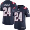 Nike Patriots #24 Cyrus Jones Navy Blue Men’s Stitched NFL Limited Rush Jersey