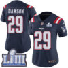 #29 Limited Duke Dawson Navy Blue Nike NFL Women’s Jersey New England Patriots Rush Vapor Untouchable Super Bowl LIII Bound