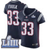 #33 Elite Kevin Faulk Navy Blue Nike NFL Home Men’s Jersey New England Patriots Vapor Untouchable Super Bowl LIII Bound