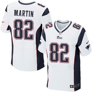 Men’s New England Patriots #82 Keshawn Martin White Road NFL Nike Elite Jersey
