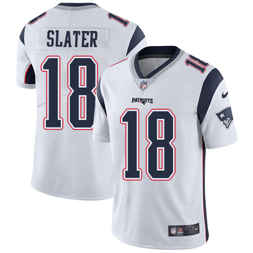 Nike New England Patriots #18 Matt Slater White Men’s Stitched NFL Vapor Untouchable Limited Jersey