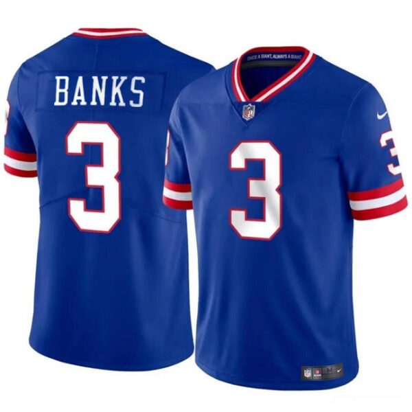 New York Giants #3 Deonte Banks Royal Throwback Vapor Untouchable Limited Football Stitched Jersey