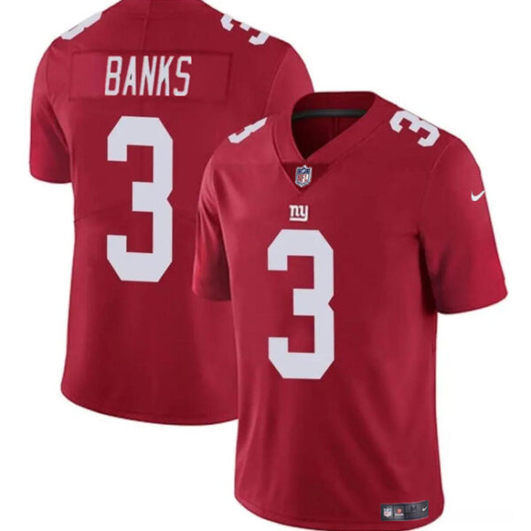 New York Giants #3 Deonte Banks Red 2023 FUSE Vapor Untouchable Limited Football Stitched Jersey