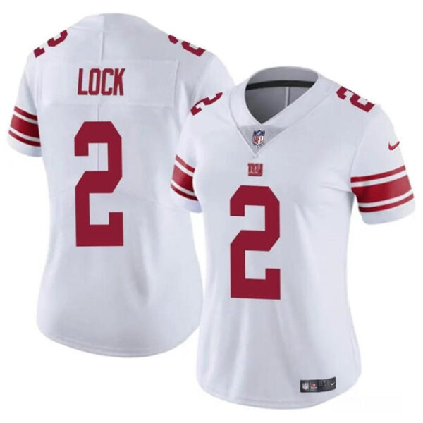New York Giants #2 Drew Lock White Stitched Jersey