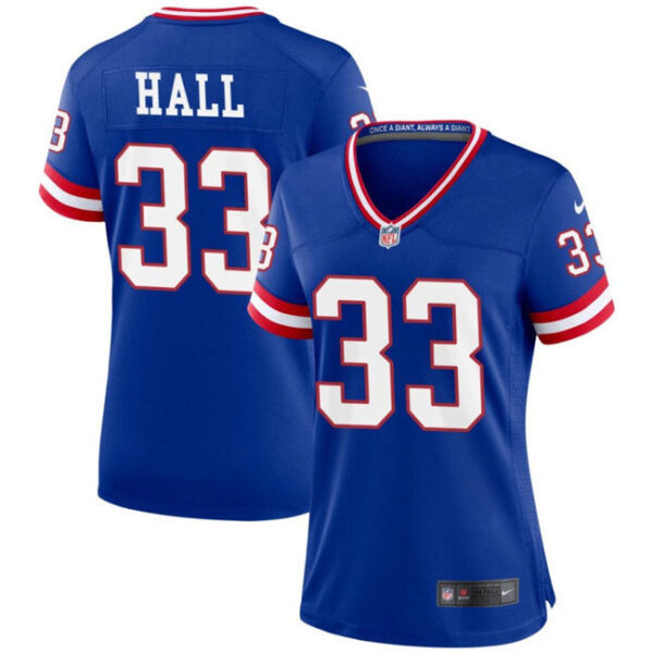 Women New York Giants #33 Hassan Hall 1 Jersey