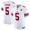 New York Giants #5 Jacob Eason White 2023 FUSE With John Madden Patch Vapor Jersey